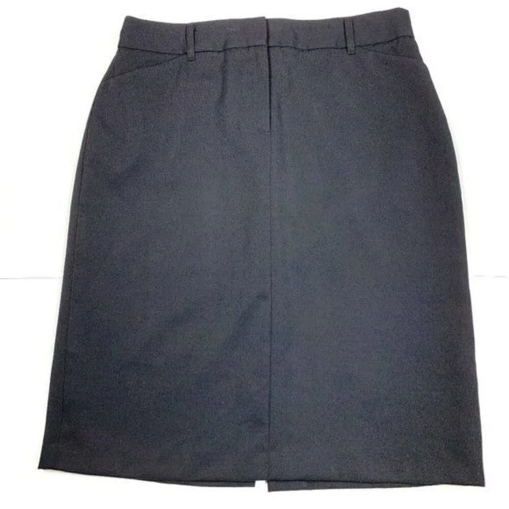 Vintage J. Crew Black Wool Lined Career Pencil Skirt Size 8 Made in Japan